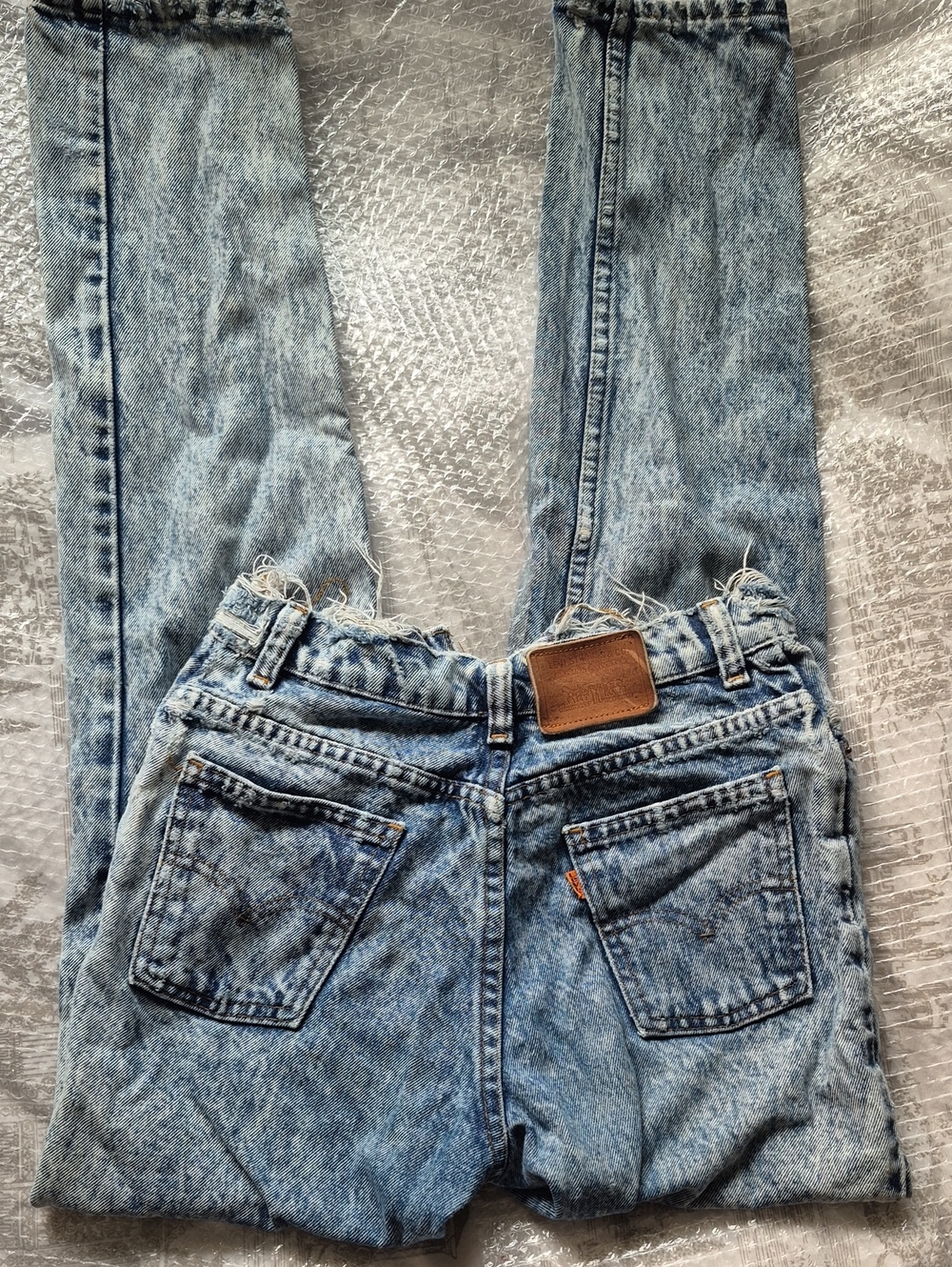 Rare ! Levis Orange Tag Vintage 80s Acid Wash Distressed Mom Jeans
